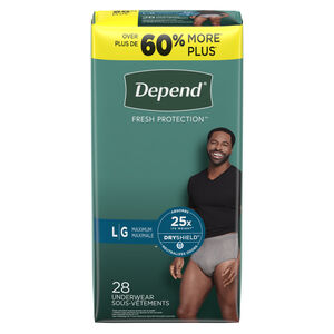 X-Large, Gray, 44 Inch - 54 Inch Waist, Protective Underwear for
